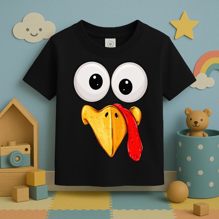 Cute Turkey Face Thanksgiving Matching Family Toddler T-Shirt