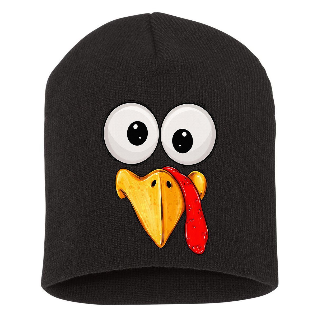 Cute Turkey Face Thanksgiving Matching Family Short Acrylic Beanie