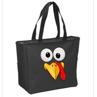 Cute Turkey Face Thanksgiving Matching Family Zip Tote Bag
