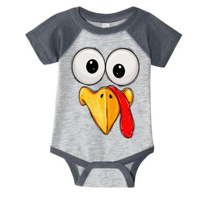 Cute Turkey Face Thanksgiving Matching Family Infant Baby Jersey Bodysuit