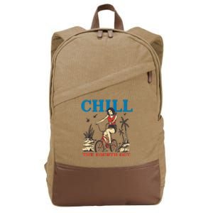 Chill The Fourth Out Funny 4th Of July Patriotic Cotton Canvas Backpack