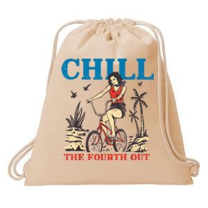 Chill The Fourth Out Funny 4th Of July Patriotic Drawstring Bag