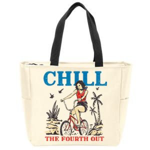 Chill The Fourth Out Funny 4th Of July Patriotic Zip Tote Bag