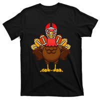 Cool Thanksgiving Football Gobble Player Turkey T-Shirt