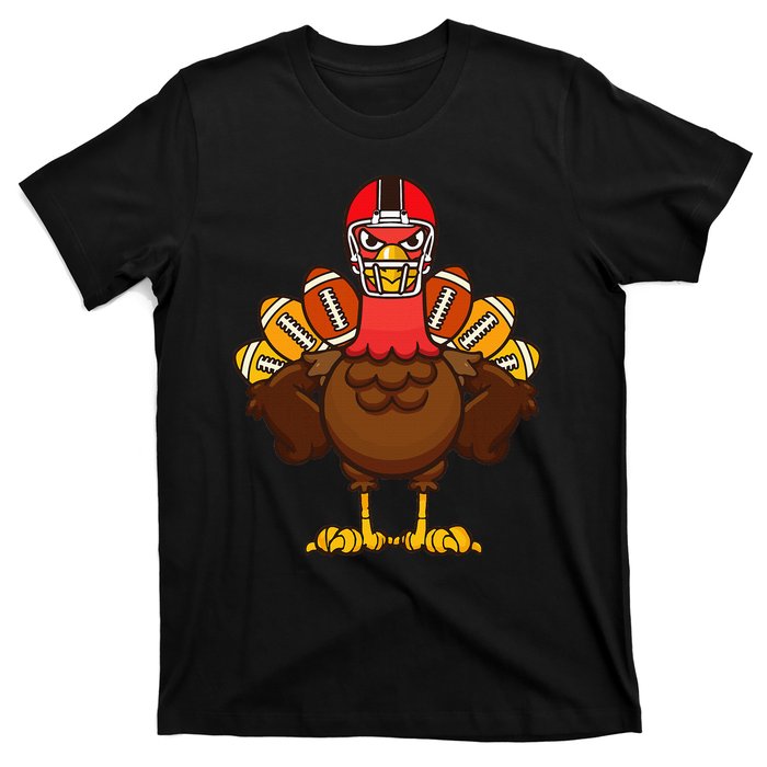 Cool Thanksgiving Football Gobble Player Turkey T-Shirt