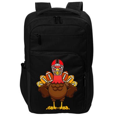 Cool Thanksgiving Football Gobble Player Turkey Impact Tech Backpack