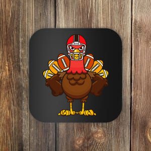 Cool Thanksgiving Football Gobble Player Turkey Coaster