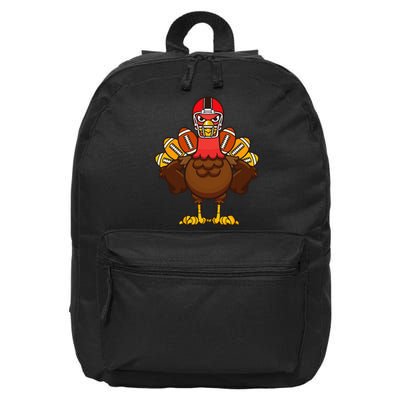 Cool Thanksgiving Football Gobble Player Turkey 16 in Basic Backpack