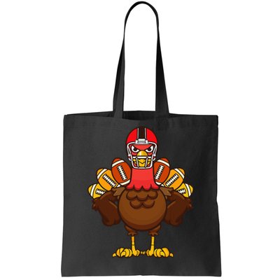 Cool Thanksgiving Football Gobble Player Turkey Tote Bag