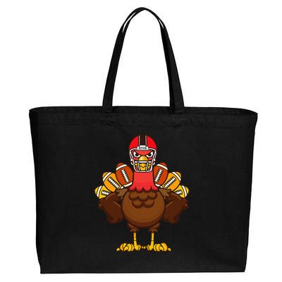 Cool Thanksgiving Football Gobble Player Turkey Cotton Canvas Jumbo Tote