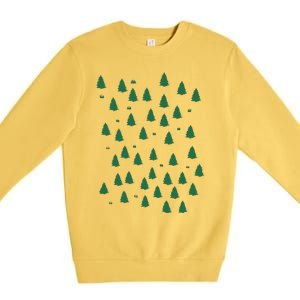 Christmas Tree Forest Tree Camping Premium Crewneck Sweatshirt