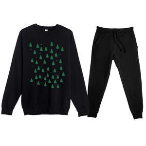 Christmas Tree Forest Tree Camping Premium Crewneck Sweatsuit Set