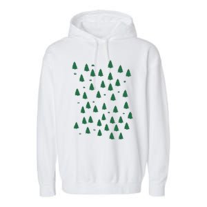 Christmas Tree Forest Tree Camping Garment-Dyed Fleece Hoodie