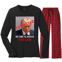 Convicted Trump Guilty Lock Him Up No One Is Above The Law Women's Long Sleeve Flannel Pajama Set 