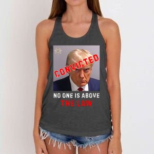 Convicted Trump Guilty Lock Him Up No One Is Above The Law Women's Knotted Racerback Tank