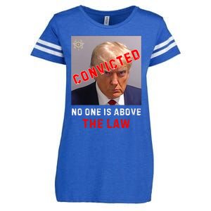 Convicted Trump Guilty Lock Him Up No One Is Above The Law Enza Ladies Jersey Football T-Shirt