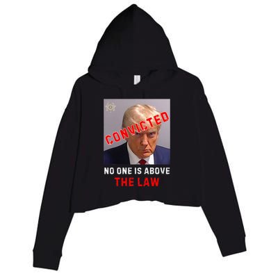 Convicted Trump Guilty Lock Him Up No One Is Above The Law Crop Fleece Hoodie