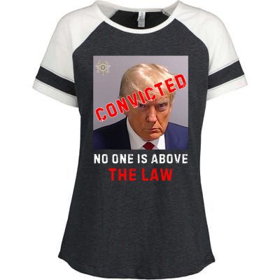 Convicted Trump Guilty Lock Him Up No One Is Above The Law Enza Ladies Jersey Colorblock Tee