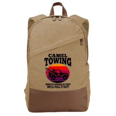 Camel Towing Gift Funny Retro Camel Towing Funny Halloween Gift Cotton Canvas Backpack