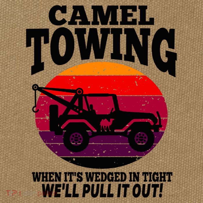 Camel Towing Gift Funny Retro Camel Towing Funny Halloween Gift Cotton Canvas Backpack