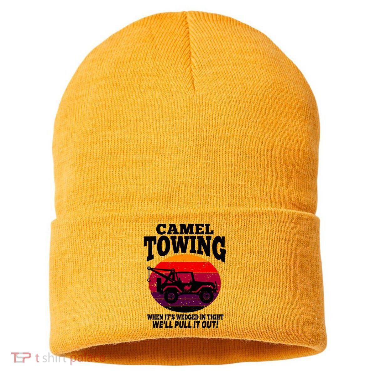 Camel Towing Gift Funny Retro Camel Towing Funny Halloween Gift Sustainable Knit Beanie