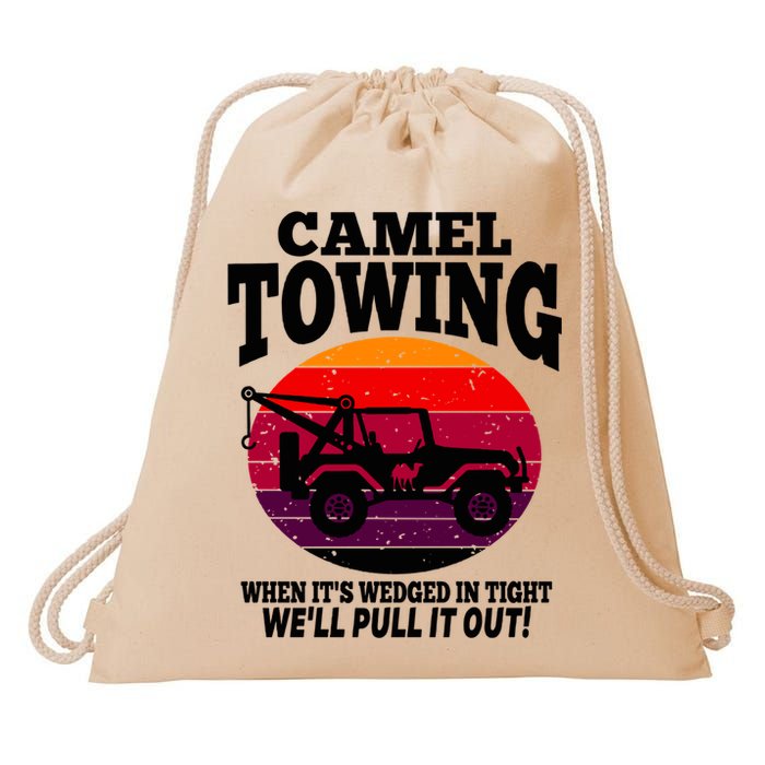 Camel Towing Gift Funny Retro Camel Towing Funny Halloween Gift Drawstring Bag