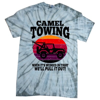 Camel Towing Gift Funny Retro Camel Towing Funny Halloween Gift Tie-Dye T-Shirt