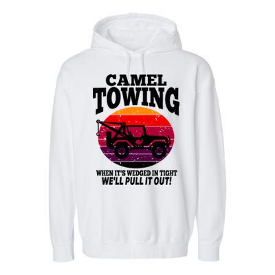 Camel Towing Gift Funny Retro Camel Towing Funny Halloween Gift Garment-Dyed Fleece Hoodie