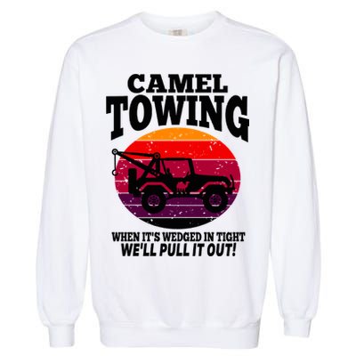 Camel Towing Gift Funny Retro Camel Towing Funny Halloween Gift Garment-Dyed Sweatshirt