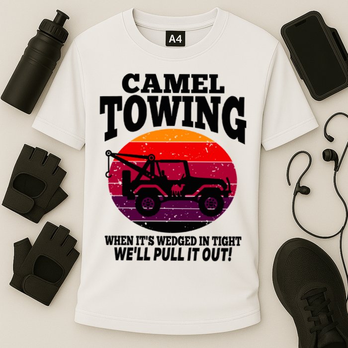 Camel Towing Gift Funny Retro Camel Towing Funny Halloween Gift Cooling Performance Crew T-Shirt