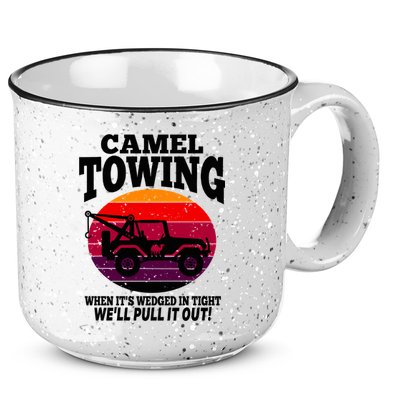 Camel Towing Gift Funny Retro Camel Towing Funny Halloween Gift 15oz Campfire Ceramic Mug