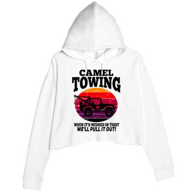 Camel Towing Gift Funny Retro Camel Towing Funny Halloween Gift Crop Fleece Hoodie