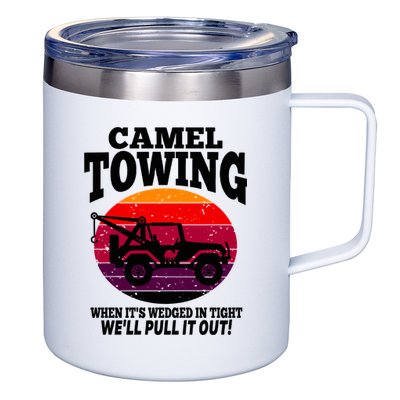 Camel Towing Gift Funny Retro Camel Towing Funny Halloween Gift 12oz Stainless Steel Coffee Mug