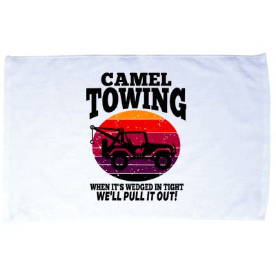 Camel Towing Gift Funny Retro Camel Towing Funny Halloween Gift Microfiber Hand Towel