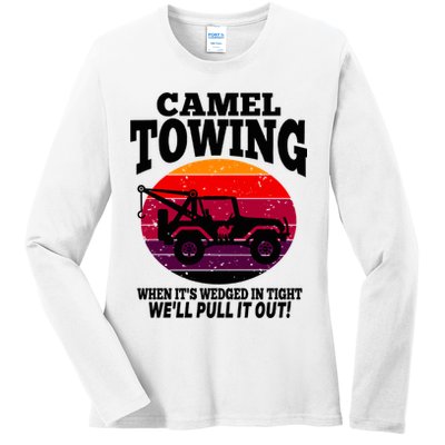 Camel Towing Gift Funny Retro Camel Towing Funny Halloween Gift Ladies Long Sleeve Shirt