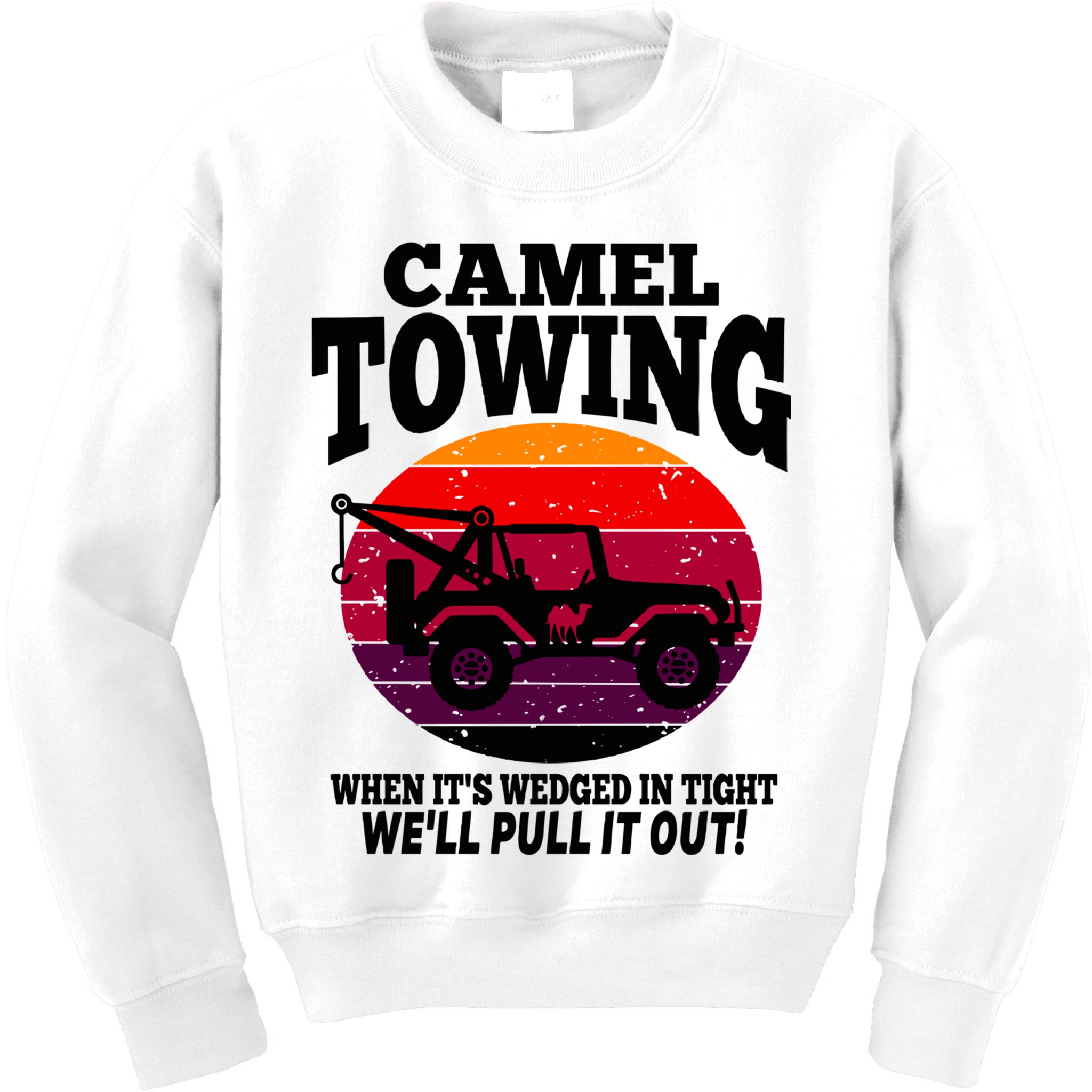 Camel Towing Gift Funny Retro Camel Towing Funny Halloween Gift Kids Sweatshirt