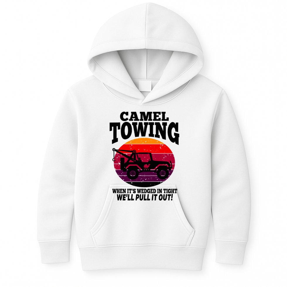 Camel Towing Gift Funny Retro Camel Towing Funny Halloween Gift Kids Hoodie