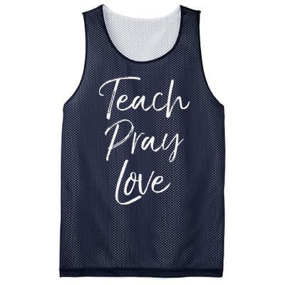 Christian Teaching Gift Teachers Homeschool Teach Pray Love Mesh Reversible Basketball Jersey Tank