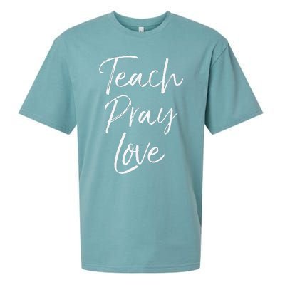 Christian Teaching Gift Teachers Homeschool Teach Pray Love Sueded Cloud Jersey T-Shirt