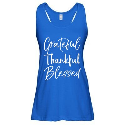 Christian Thanksgiving Gift Grateful Thankful Blessed Gift Ladies Essential Flowy Tank