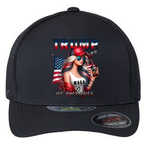 Cool Trump Girl No Apologies Flexfit Unipanel Trucker Cap