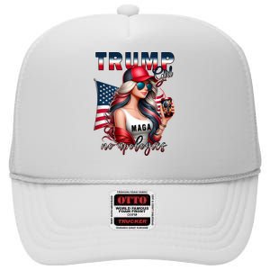 Cool Trump Girl No Apologies High Crown Mesh Back Trucker Hat