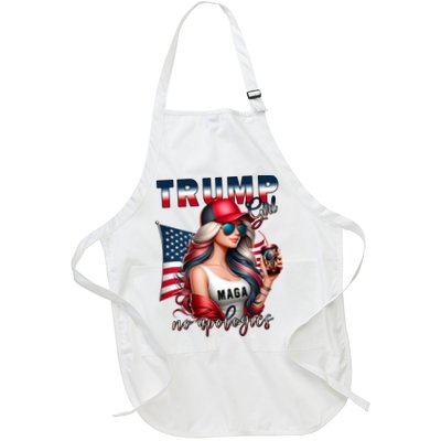 Cool Trump Girl No Apologies Full-Length Apron With Pockets
