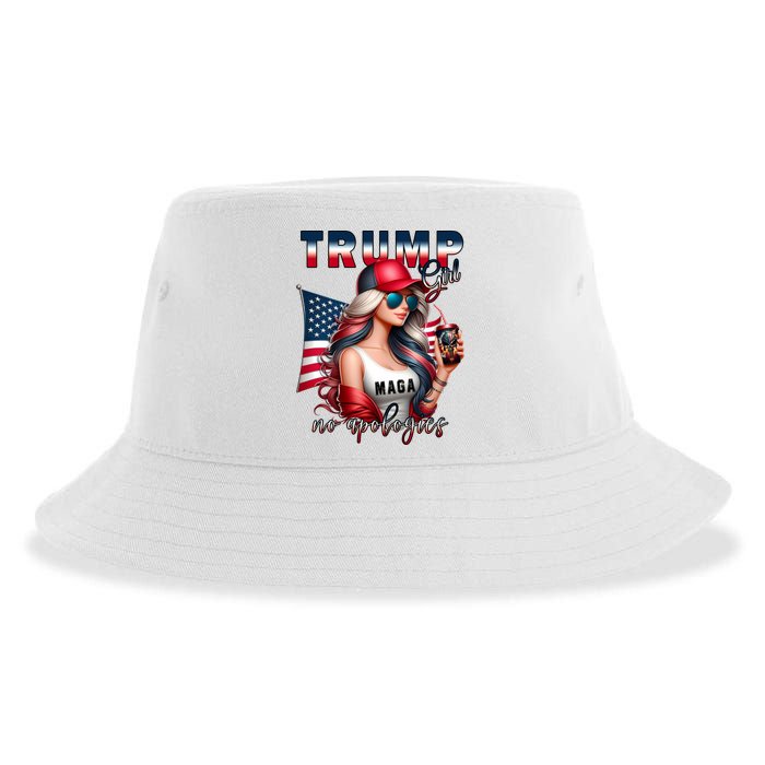 Cool Trump Girl No Apologies Sustainable Bucket Hat