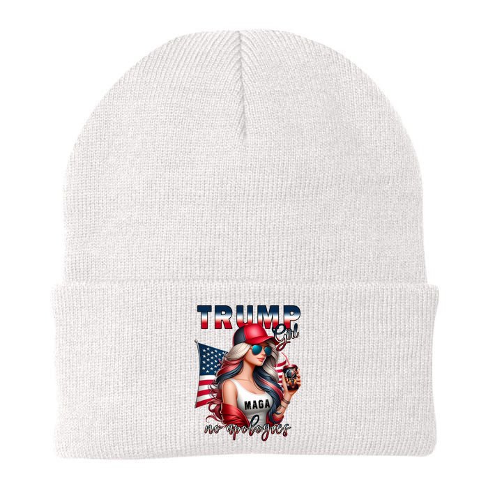 Cool Trump Girl No Apologies Knit Cap Winter Beanie