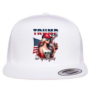 Cool Trump Girl No Apologies Flat Bill Trucker Hat