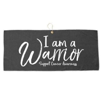 Cancer Treatt Gift For Cancer Patients I Am A Warrior Cool Gift Large Microfiber Waffle Golf Towel