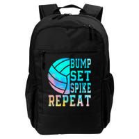 Colorful Teen Girl Volleyball Bump Set Spike Repeat Daily Commute Backpack