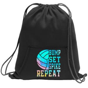 Colorful Teen Girl Volleyball Bump Set Spike Repeat Sweatshirt Cinch Pack Bag