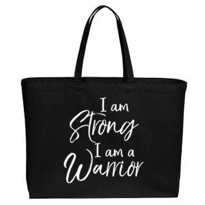 Cancer Treatt Gift Survivor I Am Strong I Am A Warrior Gift Cotton Canvas Jumbo Tote